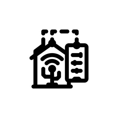 akıllı ev vektör simgesi. Emlak ikonu taslak tarzı. Logo, sunum, web sitesi ve daha fazlası için mükemmel bir kullanım. Basit modern simge tasarım biçimi