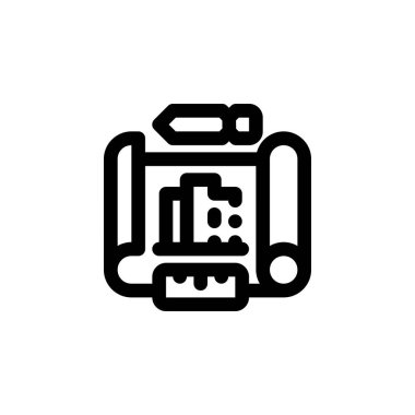 Taslak vektör simgesi oluşturuluyor. Emlak ikonu taslak tarzı. Logo, sunum, web sitesi ve daha fazlası için mükemmel bir kullanım. Basit modern simge tasarım biçimi