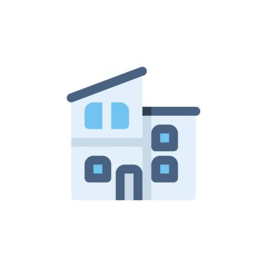 Ev inşa vektör simgesi. Emlak simgesi düz stil. Logo, sunum, web sitesi ve daha fazlası için mükemmel bir kullanım. Basit modern simge tasarımı renk biçimi