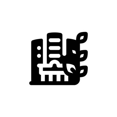 Eko daire vektör simgesi. Gayrimenkul simgesi tarzı. Logo, sunum, web sitesi ve daha fazlası için mükemmel bir kullanım. Basit modern simge tasarımı kabartma biçimi