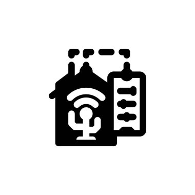 akıllı ev vektör simgesi. Gayrimenkul simgesi tarzı. Logo, sunum, web sitesi ve daha fazlası için mükemmel bir kullanım. Basit modern simge tasarımı kabartma biçimi