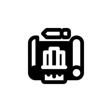 Taslak vektör simgesi oluşturuluyor. Gayrimenkul simgesi tarzı. Logo, sunum, web sitesi ve daha fazlası için mükemmel bir kullanım. Basit modern simge tasarımı kabartma biçimi