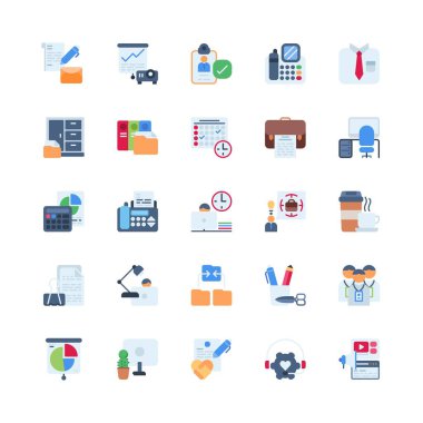 İş, ofis, iş yeri, iş yeri, kurumsal vektör ikonu dizayn düz stil. Logo, sunum, web sitesi ve daha fazlası için mükemmel bir kullanım. modern simge dizayn düz stil