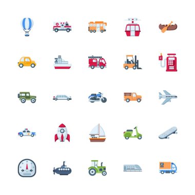 Ulaşım, ulaşım ve araç vektör simgesi dizayn düz stil. Logo, sunum, web sitesi ve daha fazlası için mükemmel bir kullanım. modern simge dizayn renk biçimi