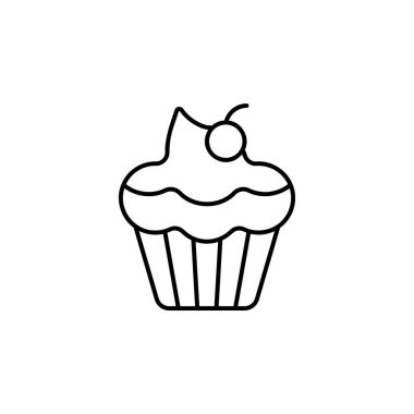 Cupcake vektör simgesi. Yiyecek ve içecek ikonu tarzı. Logo, sunum, web sitesi ve daha fazlası için mükemmel bir kullanım. modern simge tasarımı özet biçimi