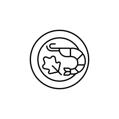 Karides vektör simgesi. Yiyecek ve içecek ikonu tarzı. Logo, sunum, web sitesi ve daha fazlası için mükemmel bir kullanım. modern simge tasarımı özet biçimi