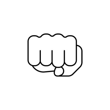 Gelen yumruk hareketi vektör simgesi. El hareketi ikonu tarzı. Logo, sunum, web sitesi ve daha fazlası için mükemmel bir kullanım. modern simge tasarımı özet biçimi