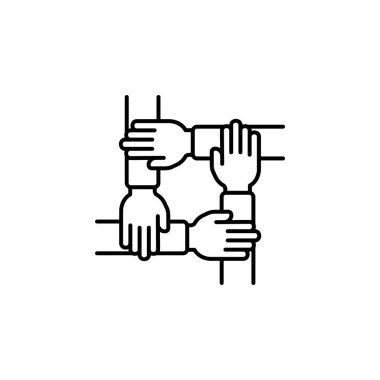 Takım çalışması el hareketi vektör ikonu. El hareketi ikonu tarzı. Logo, sunum, web sitesi ve daha fazlası için mükemmel bir kullanım. modern simge tasarımı özet biçimi