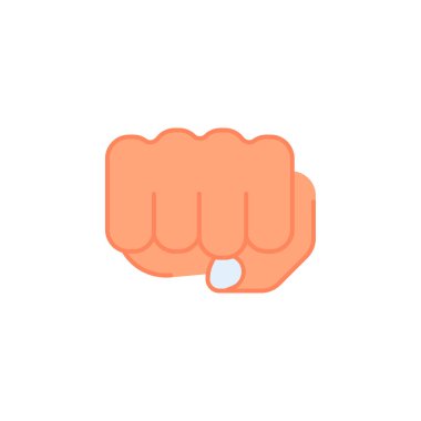 Gelen yumruk hareketi vektör simgesi. El hareketi ikonu düz stil. Logo, sunum, web sitesi ve daha fazlası için mükemmel bir kullanım. modern simge tasarımı renk biçimi