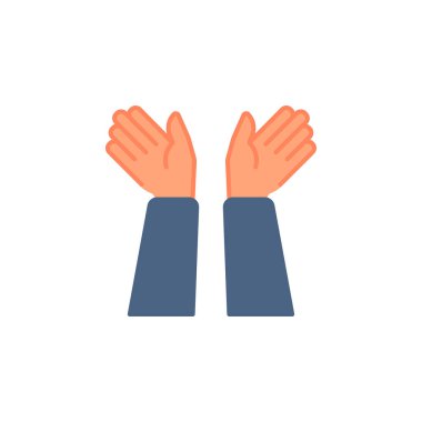 Kutlama el hareketi vektör simgesi. El hareketi ikonu düz stil. Logo, sunum, web sitesi ve daha fazlası için mükemmel bir kullanım. modern simge tasarımı renk biçimi