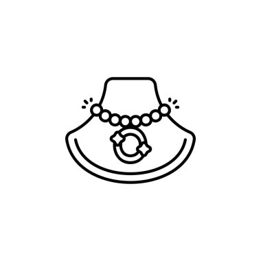 Kolye ve manken vektör ikonu. Mücevher ikonu tarzı. Logo, sunum, web sitesi ve daha fazlası için mükemmel bir kullanım. modern simge tasarımı özet biçimi