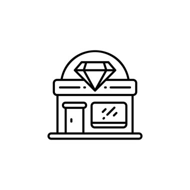 Mücevher mağazası vektör ikonu. Mücevher ikonu tarzı. Logo, sunum, web sitesi ve daha fazlası için mükemmel bir kullanım. modern simge tasarımı özet biçimi