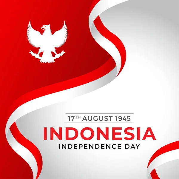 Bendera Merah Putih Indonesia Bingkai Bendera Merah Putih Sfondo Merah — Vettoriale Stock