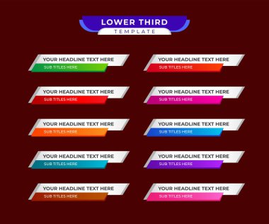 Lower Thirds Template or Colorful lower thirds template or Modern Lower Thirds Banner Template clipart