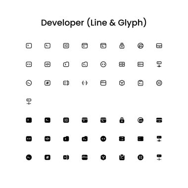 Geliştirici. Her proje için temel simgeler