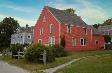 Nova Scotia 'nın Shelburne kasabasında eski evler. Yüksek kalite fotoğraf