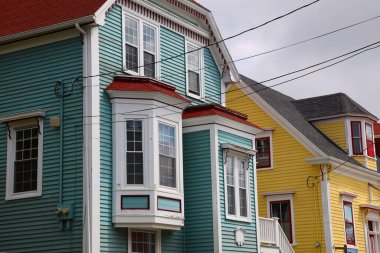 Lunenburg 'un Nova Scotia' daki renkli evleri. Yüksek kalite fotoğraf
