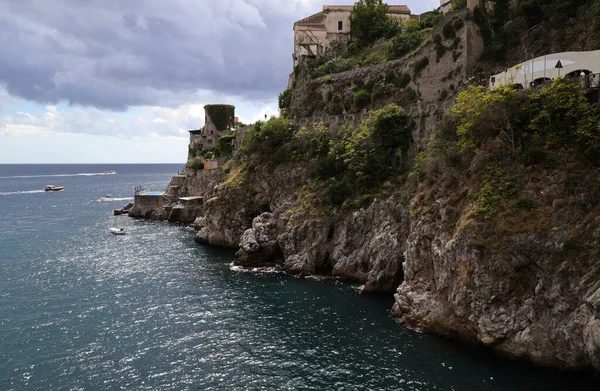 Vista Costa Amalfi Desde Mar Italia Foto Alta Calidad — Foto de Stock
