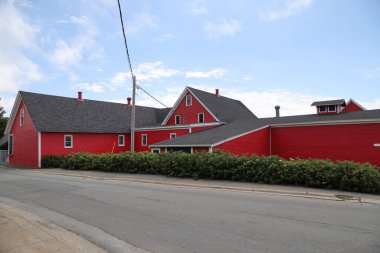 Lunenburg 'un karakteristik evleri. Yüksek kalite fotoğraf