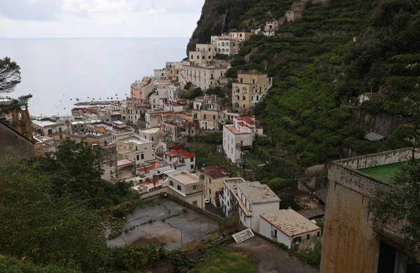 Pequena Aldeia Atrani Costa Amalfitana Itália Foto Alta Qualidade — Fotografia de Stock