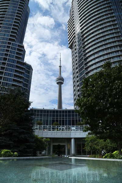 Torre Entre Los Rascacielos Toronto Canadá Foto Alta Calidad — Foto de Stock