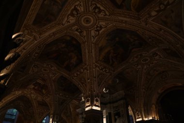 İtalya 'daki Amalfi Katedrali' nin iç mezarlığı. Yüksek kalite fotoğraf