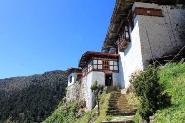 Butan 'daki Budist rahibe manastırı. Yüksek kalite fotoğraf