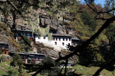 Butan 'daki Budist rahibe manastırı. Yüksek kalite fotoğraf