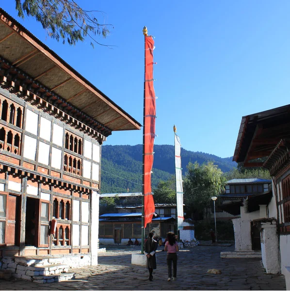 Buddhistiskt Kloster Staden Paro Bhutan Högkvalitativt Foto — Stockfoto