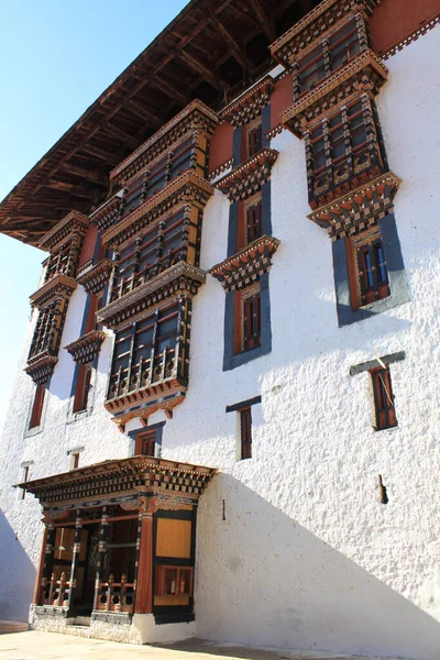Buddyjski Klasztor Mieście Paro Bhutan Wysokiej Jakości Zdjęcie — Zdjęcie stockowe