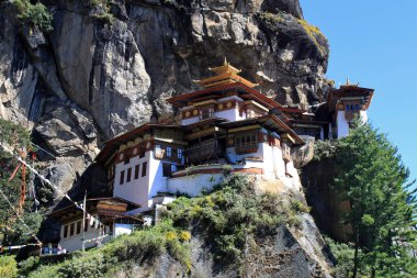 Bhutan 'daki Kaplan Yuvası Tapınağı manzarası. Yüksek kalite fotoğraf