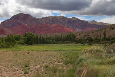 The colorful mountain Pollera Coya in the province of Jujuy, Argentina. High quality photo