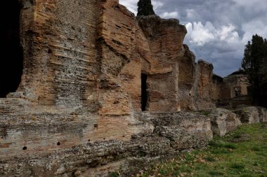 Tivoli, Roma 'daki Villa Adriana harabeleri. Yüksek kalite fotoğraf