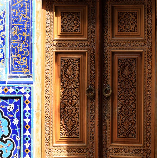 Входная Дверь Мавзолея Некрополя Шахи Зинда Самарканде Узбекистан Высокое Качество — стоковое фото