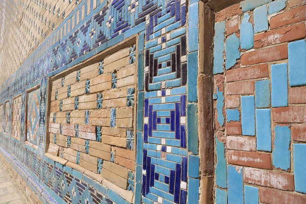 Λεπτομέρεια Διακόσμησης Μαυσωλείου Της Νεκρόπολης Του Shakhi Zinda Στη Σαμαρκάνδη — Φωτογραφία Αρχείου