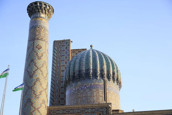 Szczegóły Placu Registan Samarkandzie Uzbekistan Wysokiej Jakości Zdjęcie — Zdjęcie stockowe