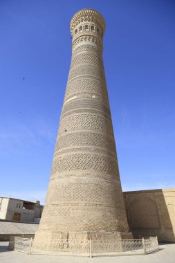 Buhara, Özbekistan 'daki Kalyan Minaresi manzarası. Yüksek kalite fotoğraf