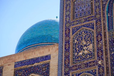 Özbekistan, Buhara 'daki Poi Kalyan Kompleksinin detayları. Yüksek kalite fotoğraf