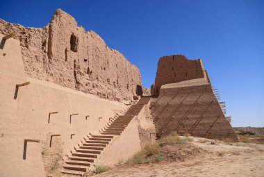 Özbekistan 'daki Kizil Kala Kalesi. Yüksek kalite fotoğraf