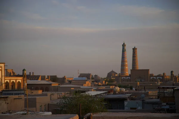 Αρχαία Πόλη Khiva Στο Ηλιοβασίλεμα Ουζμπεκιστάν Υψηλής Ποιότητας Φωτογραφία — Φωτογραφία Αρχείου