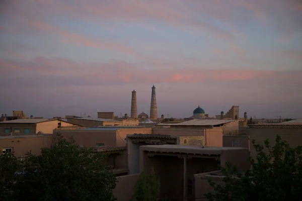 Древний Город Хива Закате Узбекистан Высокое Качество Фото — стоковое фото