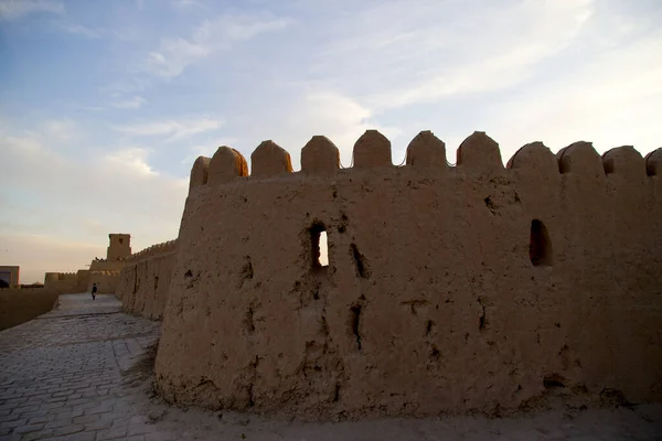 Stěny Starobylého Města Khiva Při Západu Slunce Uzbekistán Kvalitní Fotografie — Stock fotografie