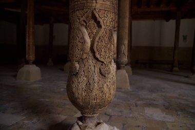 Özbekistan, Khiva 'daki Juma Camii' nin bir kolu. Yüksek kalite fotoğraf