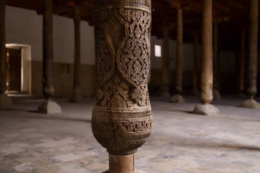Özbekistan, Khiva 'daki Juma Camii' nin bir kolu. Yüksek kalite fotoğraf