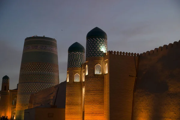 Ночной Вид Зиндан Хиве Узбекистан Высокое Качество Фото — стоковое фото