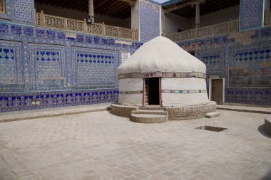 Özbekistan, Khiva 'daki Tash Kauli Sarayı' nın iç manzarası. Yüksek kalite fotoğraf
