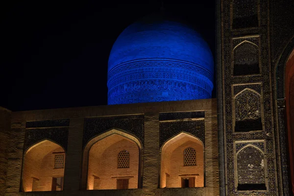 stock image Night view of Poyi Kalon in Bukhara, Uzbekistan. High quality photo