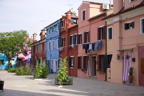 Karakteristieke Huizen Van Het Eiland Burano Italië Hoge Kwaliteit Foto — Stockfoto