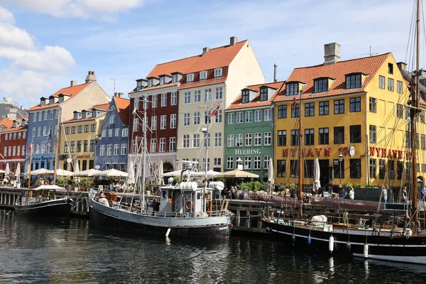 Canal Nyhavn Avec Ses Maisons Colorées Caractéristiques Copenhague Danemark Photo — Photo