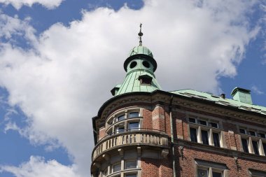 Kopenhag şehrinin karakteristik eski binası. Yüksek kalite fotoğraf
